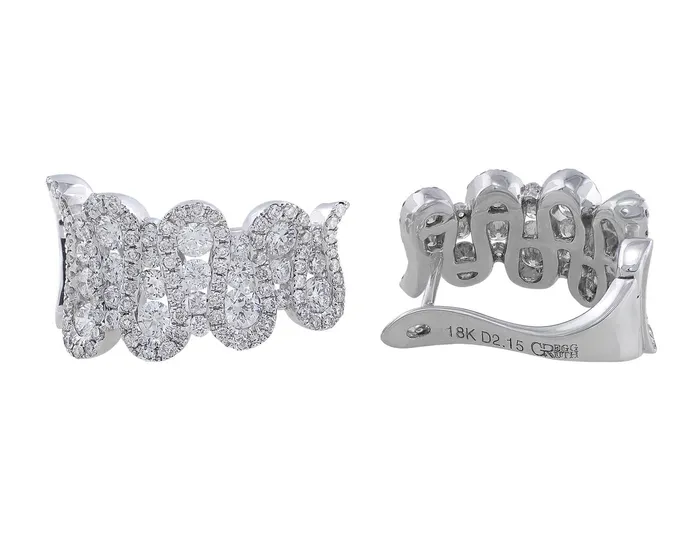 CJ Charles Jewelers Earrings 18k White Gold and Diamond Wave Earrings CJ Charles Jewelers Earrings 18k White Gold and Diamond Wave Earrings