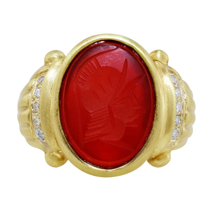 CJ Charles Jewelers Rings Estate Mens Intaglio Ruby Ring