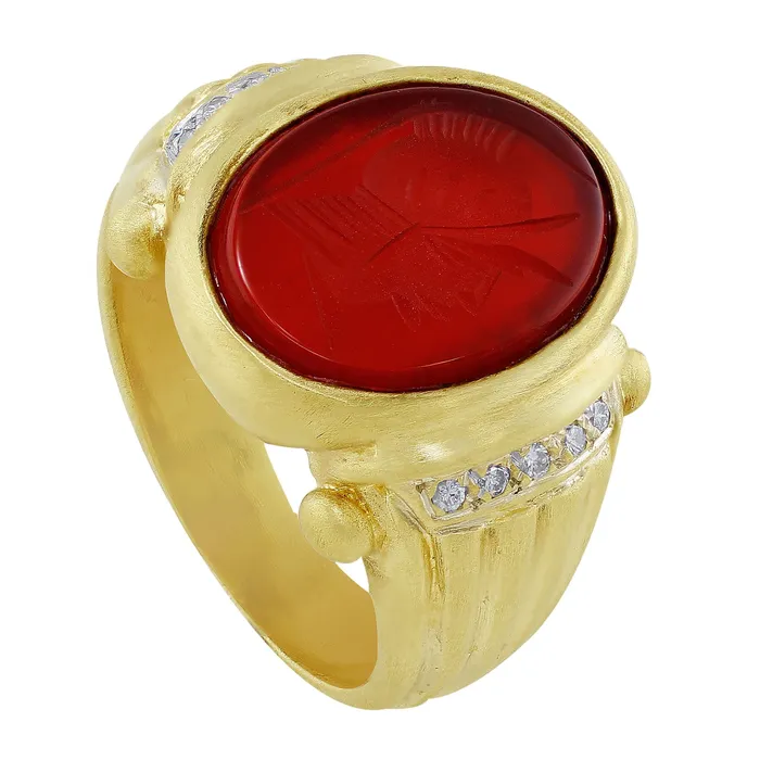 CJ Charles Jewelers Rings Estate Mens Intaglio Ruby Ring CJ Charles Jewelers Rings Estate Mens Intaglio Ruby Ring