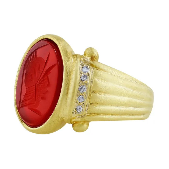 CJ Charles Jewelers Rings Estate Mens Intaglio Ruby Ring CJ Charles Jewelers Rings Estate Mens Intaglio Ruby Ring