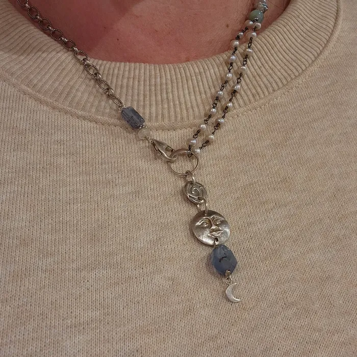 DAKOTA MOON Necklaces Silver Moonface Necklace