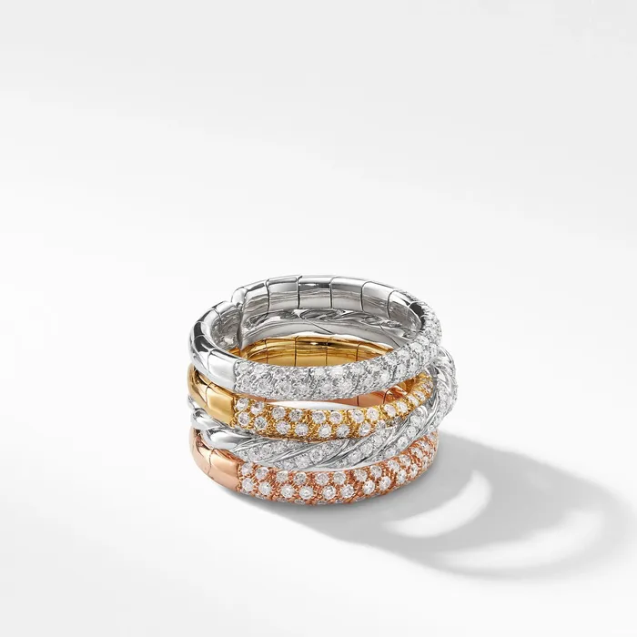 David Yurman David Yurman 13mm Paveflex 4Row Ring Rings