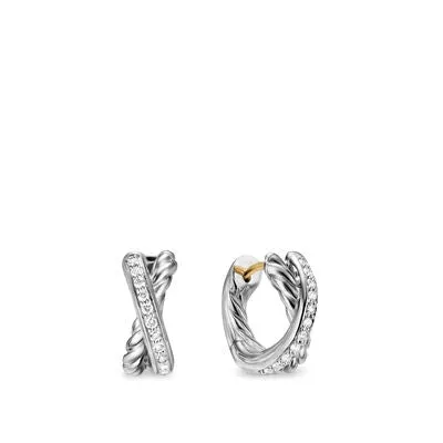 David Yurman Earrings David Yurman 5mm Crossover Huggie Hoop Earrings