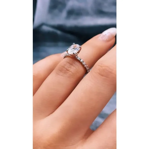 Diamond Source NYC GIA Certified Diamond Engagament Ring Set in 14K White Gold 151ct tw Oval Shape Round Brilliant Natural Diamond Rings Diamond Source NYC GIA Certified Diamond Engagament Ring Set in 14K White Gold 151ct tw Oval Shape Round Brilliant Natural Diamond Rings