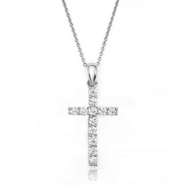 Diamond Source NYC Gold Diamond Cross Pendant PEN2000 Necklaces