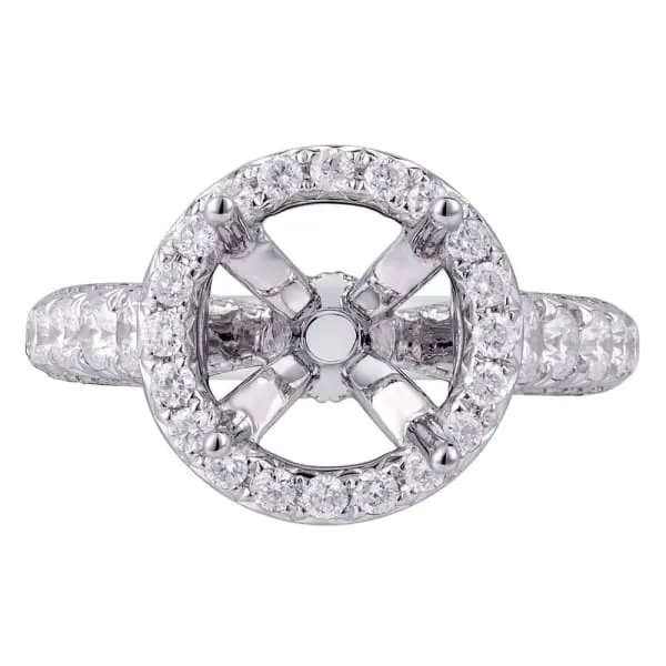 Diamond Source NYC Rings Modern elegant halo setting 18K white gold ring with 145ctw diamonds KR12686XD250 Diamond Source NYC Rings Modern elegant halo setting 18K white gold ring with 145ctw diamonds KR12686XD250
