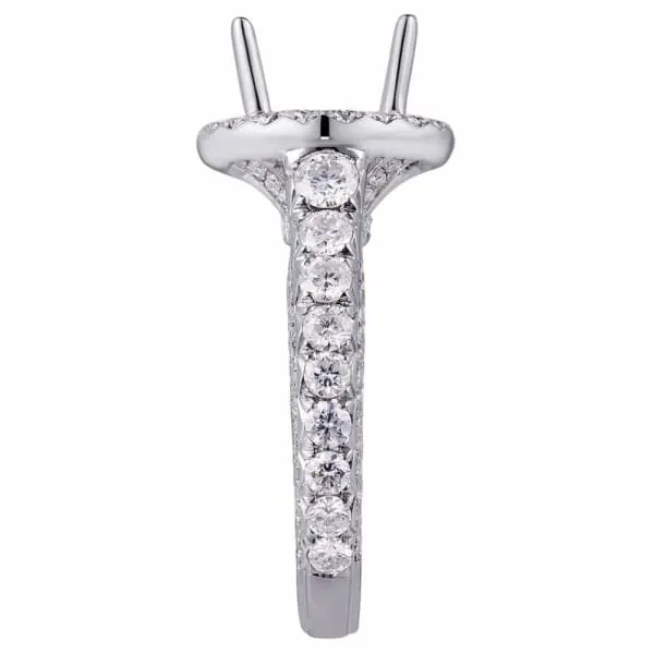 Diamond Source NYC Rings Modern elegant halo setting 18K white gold ring with 145ctw diamonds KR12686XD250 Diamond Source NYC Rings Modern elegant halo setting 18K white gold ring with 145ctw diamonds KR12686XD250