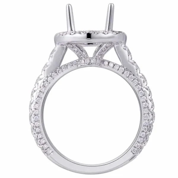 Diamond Source NYC Rings Modern elegant halo setting 18K white gold ring with 145ctw diamonds KR12686XD250 Diamond Source NYC Rings Modern elegant halo setting 18K white gold ring with 145ctw diamonds KR12686XD250