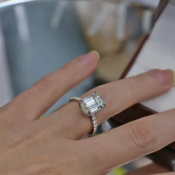 Diamond Source NYC Rings Vintage Engagement Ring Set in 18K White Gold 506ct tw Emerald Cut Round Brilliant Natural Diamonds Diamond Source NYC Rings Vintage Engagement Ring Set in 18K White Gold 506ct tw Emerald Cut Round Brilliant Natural Diamonds