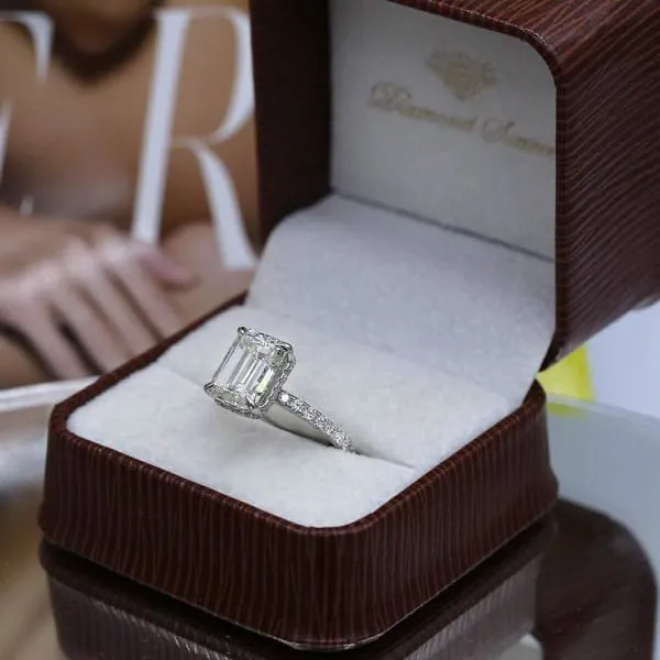 Diamond Source NYC Rings Vintage Engagement Ring Set in 18K White Gold 506ct tw Emerald Cut Round Brilliant Natural Diamonds Diamond Source NYC Rings Vintage Engagement Ring Set in 18K White Gold 506ct tw Emerald Cut Round Brilliant Natural Diamonds