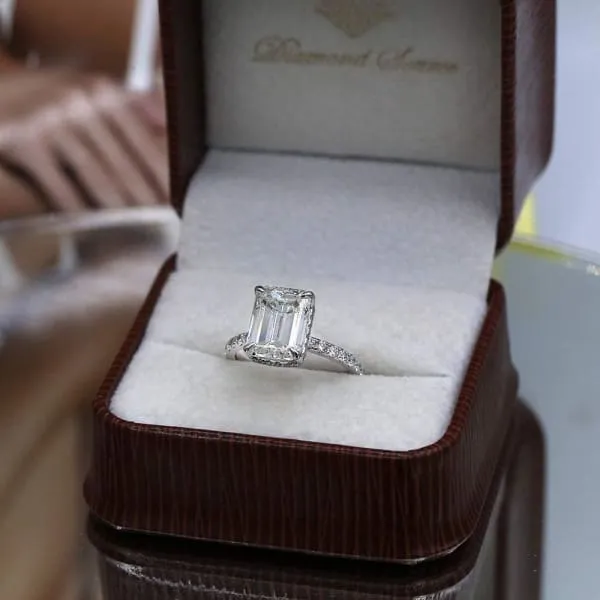 Diamond Source NYC Rings Vintage Engagement Ring Set in 18K White Gold 506ct tw Emerald Cut Round Brilliant Natural Diamonds Diamond Source NYC Rings Vintage Engagement Ring Set in 18K White Gold 506ct tw Emerald Cut Round Brilliant Natural Diamonds