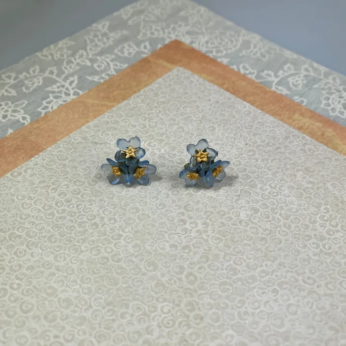 Earrings Forget Me Not Triple Flower Post Earrings Michael Michaud Earrings Forget Me Not Triple Flower Post Earrings Michael Michaud