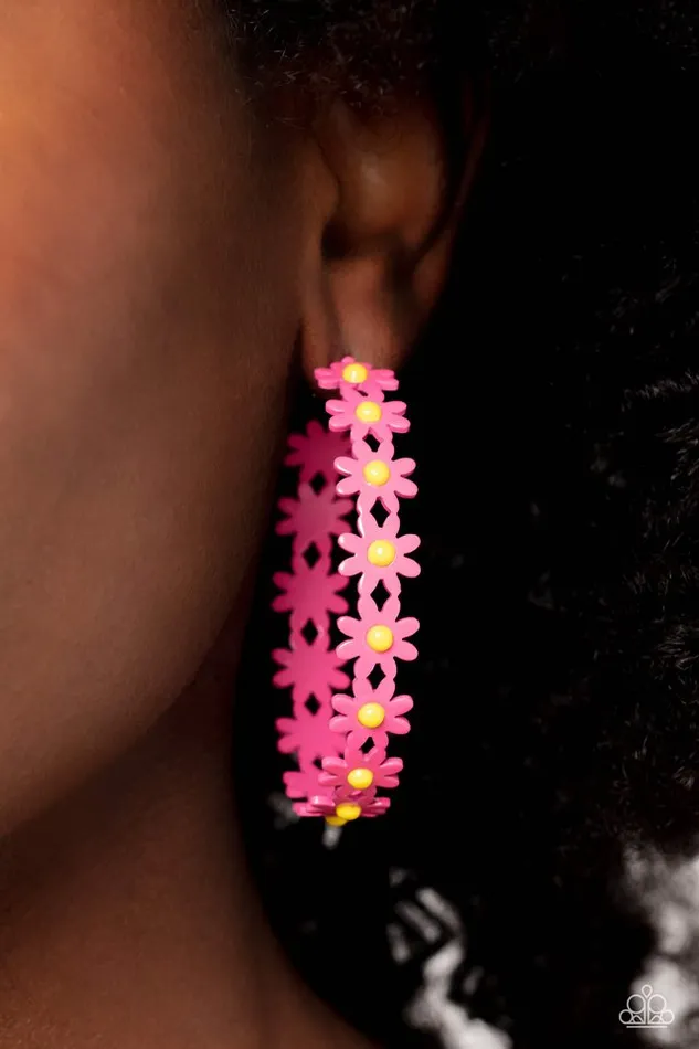 Earrings Paparazzi Earring Daisy Disposition Pink Paparazzi Jewelry