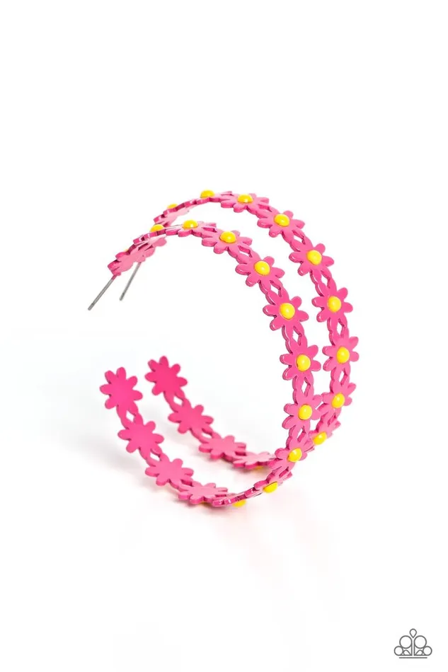 Earrings Paparazzi Earring Daisy Disposition Pink Paparazzi Jewelry