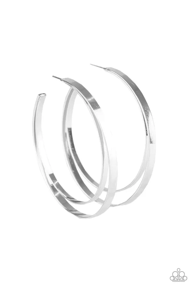 Earrings Paparazzi Earring Moon Child Metro Silver Paparazzi Jewelry