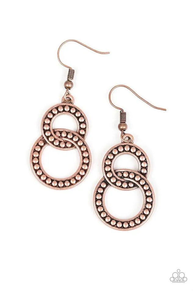 Earrings Paparazzi Earring Perfect ZEN Copper Paparazzi Jewelry