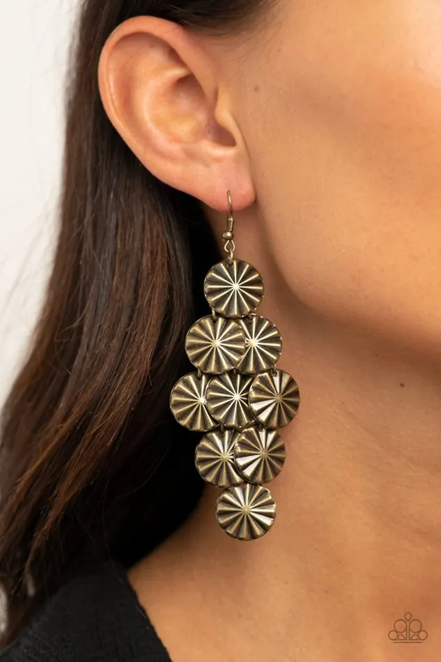 Earrings Paparazzi Earring Star Spangled Shine Brass Paparazzi Jewelry