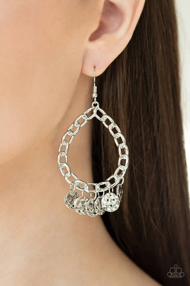 Earrings Paparazzi Earring Street Appeal Silver Paparazzi Jewelry