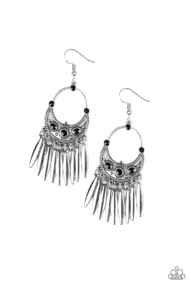 Earrings Paparazzi Jewelry Paparazzi Earring Cry Me A RIVIERA Black