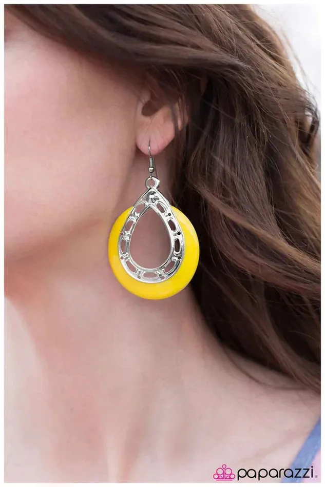 Earrings Paparazzi Jewelry Paparazzi Earring Cut It Out Yellow