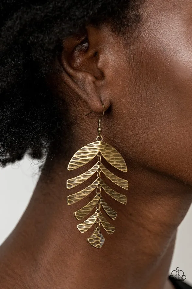 Earrings Paparazzi Jewelry Paparazzi Earring Palm Lagoon Brass