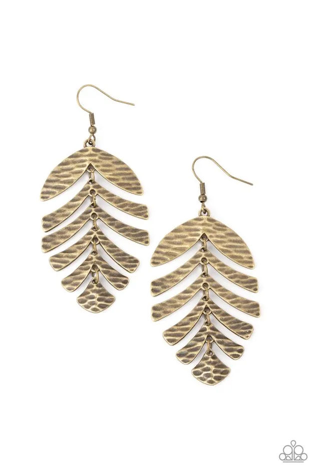 Earrings Paparazzi Jewelry Paparazzi Earring Palm Lagoon Brass Earrings Paparazzi Jewelry Paparazzi Earring Palm Lagoon Brass