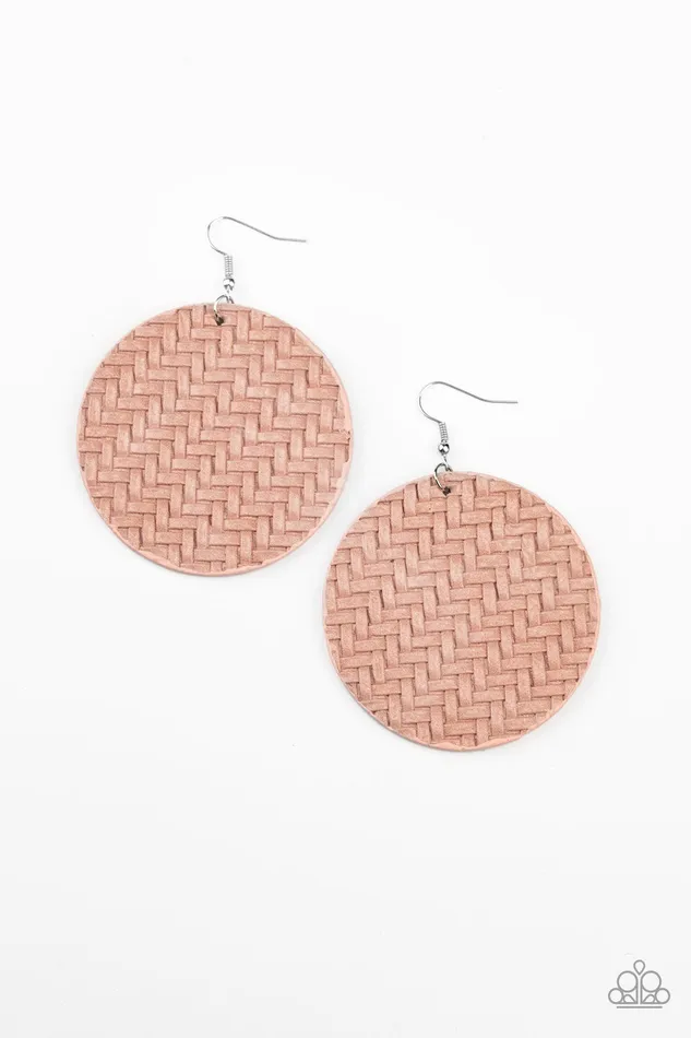 Earrings Paparazzi Jewelry Paparazzi Earring Plaited Plains Pink