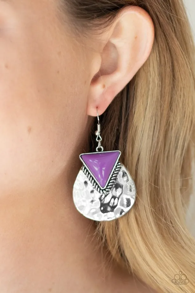 Earrings Paparazzi Jewelry Paparazzi Earring Road Trip Treasure Purple
