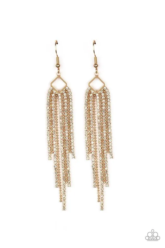 Earrings Paparazzi Jewelry Paparazzi Earring Singing in the REIGN Gold