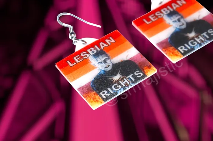Earrings READY TO SHIP Hellraiser Pinhead Collection of Flaming Pride Flags Handmade Earrings Sam Makes Things Earrings READY TO SHIP Hellraiser Pinhead Collection of Flaming Pride Flags Handmade Earrings Sam Makes Things