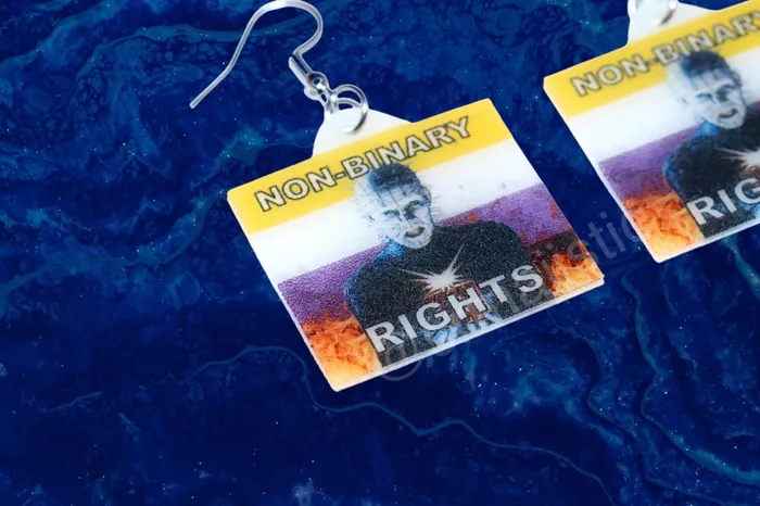 Earrings READY TO SHIP Hellraiser Pinhead Collection of Flaming Pride Flags Handmade Earrings Sam Makes Things Earrings READY TO SHIP Hellraiser Pinhead Collection of Flaming Pride Flags Handmade Earrings Sam Makes Things