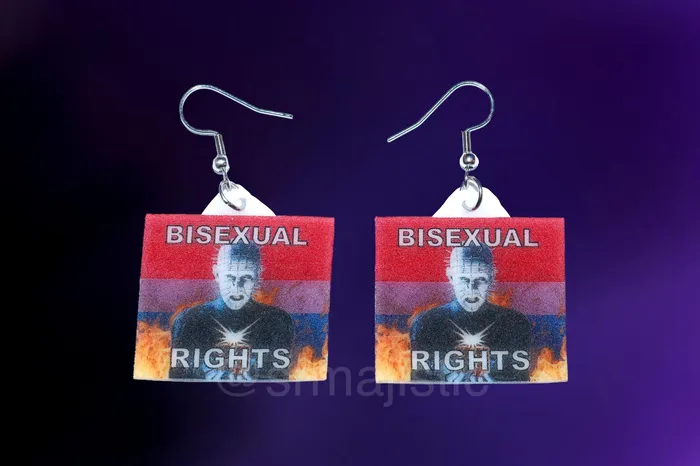 Earrings READY TO SHIP Hellraiser Pinhead Collection of Flaming Pride Flags Handmade Earrings Sam Makes Things Earrings READY TO SHIP Hellraiser Pinhead Collection of Flaming Pride Flags Handmade Earrings Sam Makes Things