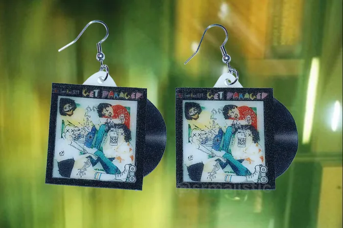 Earrings Sam Makes Things Be Your Own Pet Get Damaged Vinyl Album Handmade Earrings