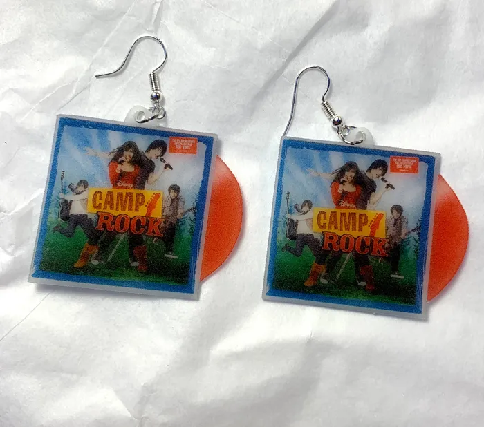 Earrings Sam Makes Things READY TO SHIP Camp Rock Movie Soundtrack Vinyl Album Handmade Earrings Earrings Sam Makes Things READY TO SHIP Camp Rock Movie Soundtrack Vinyl Album Handmade Earrings