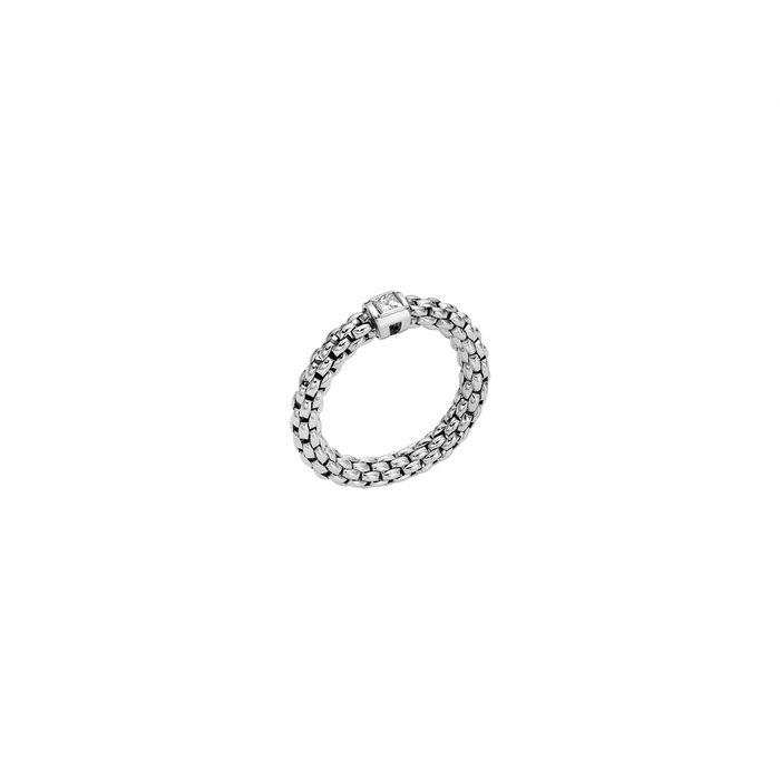 Fope 18K White Gold Souls Collection Ring with a Princess Cut Diamond FOPE Rings