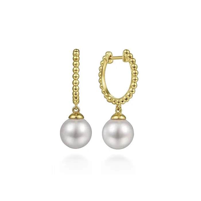 Gabriel Co Earrings 14K Yellow Gold Cultured Freshwater Pearl Dangle Earrings Gabriel Co Earrings 14K Yellow Gold Cultured Freshwater Pearl Dangle Earrings
