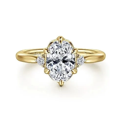 Gabriel Co Rings 14K Yellow Gold Diamond Semimount Ring