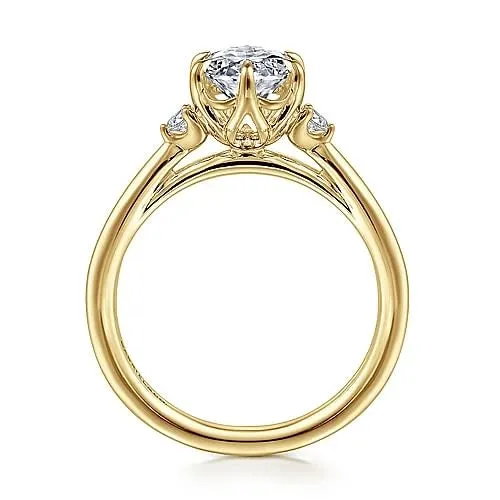 Gabriel Co Rings 14K Yellow Gold Diamond Semimount Ring