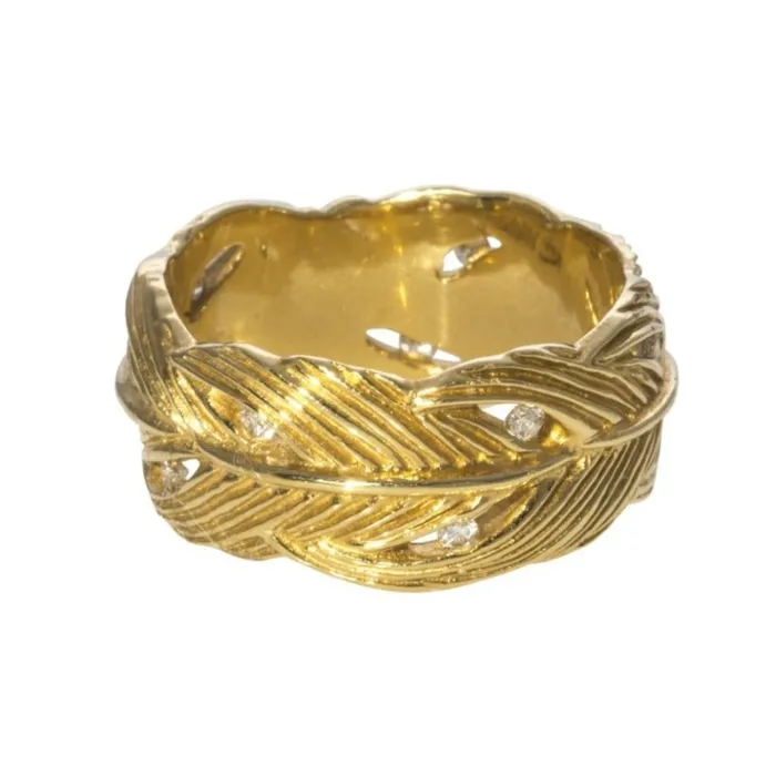 Grainger McKoy Wide Feather Diamond Ring Grainger McKoy Rings