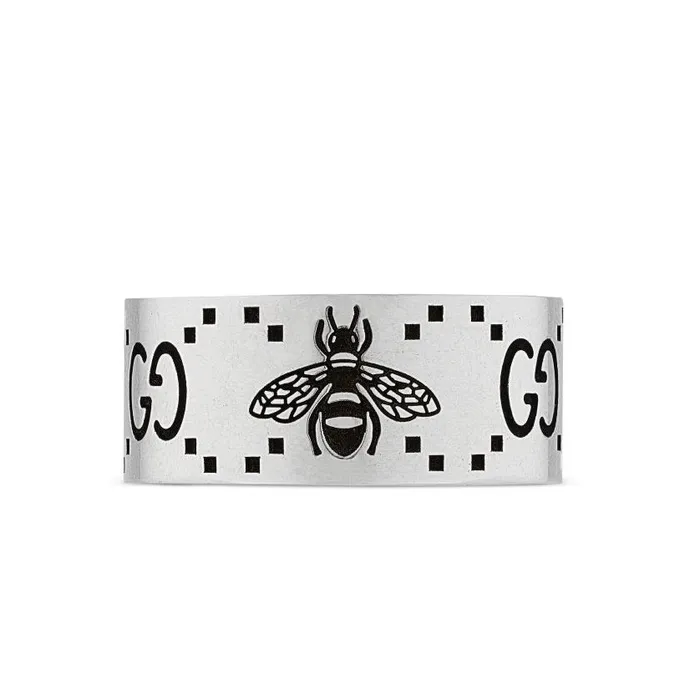 Gucci Sterling Silver Signature Bee 9mm Ring Gucci Rings