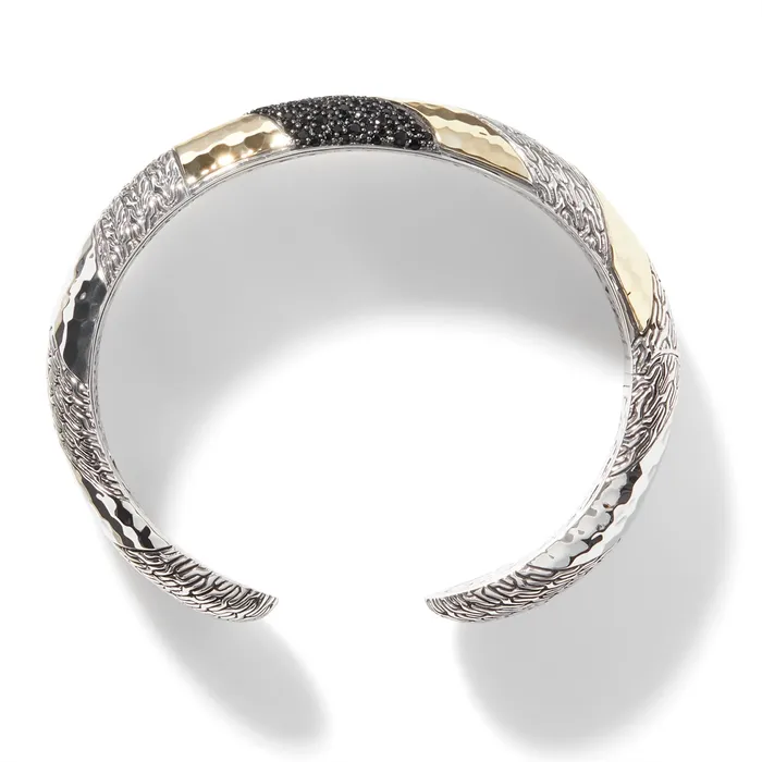 John Hardy Bracelets John Hardy Classic Chain Silver 18K Gold Hammered Cuff Bracelet wtreated Black Sapphire Black Spinel John Hardy Bracelets John Hardy Classic Chain Silver 18K Gold Hammered Cuff Bracelet wtreated Black Sapphire Black Spinel