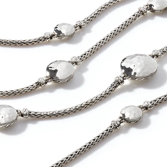 John Hardy Dot Sterling Silver Hammered Disc Station Sautoir Necklace 18 inch John Hardy Necklaces John Hardy Dot Sterling Silver Hammered Disc Station Sautoir Necklace 18 inch John Hardy Necklaces