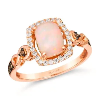 Le Vian 14K Strawberry Gold Neopolitan Opal and Vanilla and Chocolate Diamond Ring Le Vian Rings Le Vian 14K Strawberry Gold Neopolitan Opal and Vanilla and Chocolate Diamond Ring Le Vian Rings