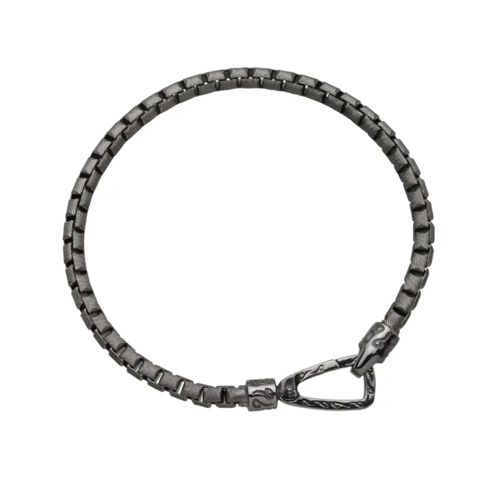 Marco Dal Maso Marco Dal Maso Oxidized Sterling Silver Ulysses Curved Tubular Bracelet Bracelets
