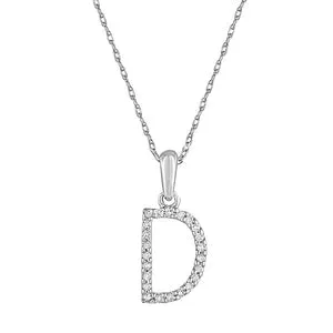 Meierotto Jewelers 14K White Gold Diamond D Initial Pendant Necklace Necklaces Meierotto Jewelers 14K White Gold Diamond D Initial Pendant Necklace Necklaces