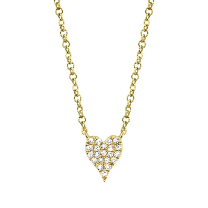 Meierotto Jewelers 14K Yellow Gold Diamond Pave Heart Pendant Necklace Necklaces Meierotto Jewelers 14K Yellow Gold Diamond Pave Heart Pendant Necklace Necklaces