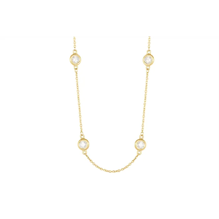 Meierotto Jewelers 14K Yellow Gold Diamond Station Necklace Necklaces