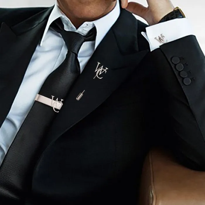 Necklaces Bespoke Initial Name Lapel Pin Exclusive Wedding Gift for Best Man Father Personalized Mens Accessory Belbren