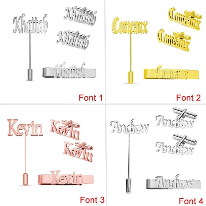 Necklaces Bespoke Initial Name Lapel Pin Exclusive Wedding Gift for Best Man Father Personalized Mens Accessory Belbren