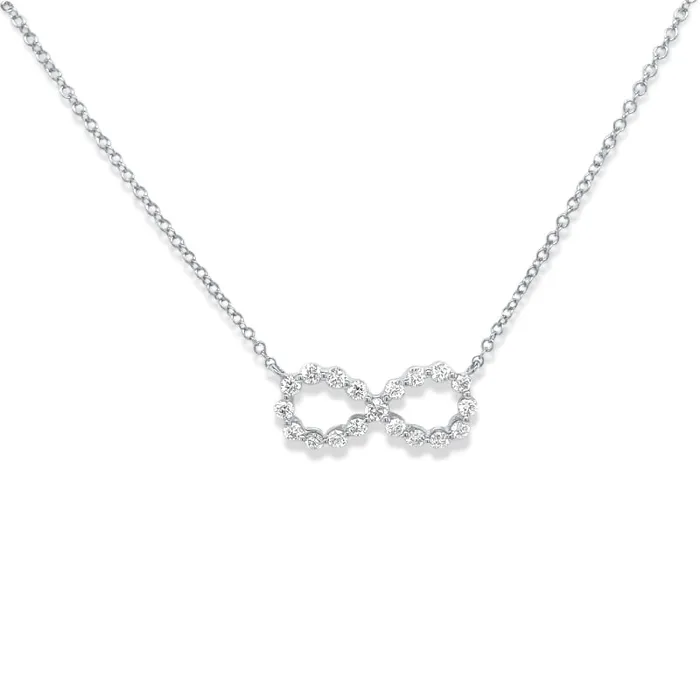 Necklaces Meierotto Jewelers 14K White Gold Diamond Infinity Necklace